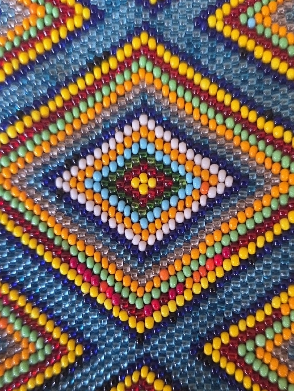 Handcrafted Multicolor Seed Bead Crossbody Bag with Fringe - Picture 6 of 6
